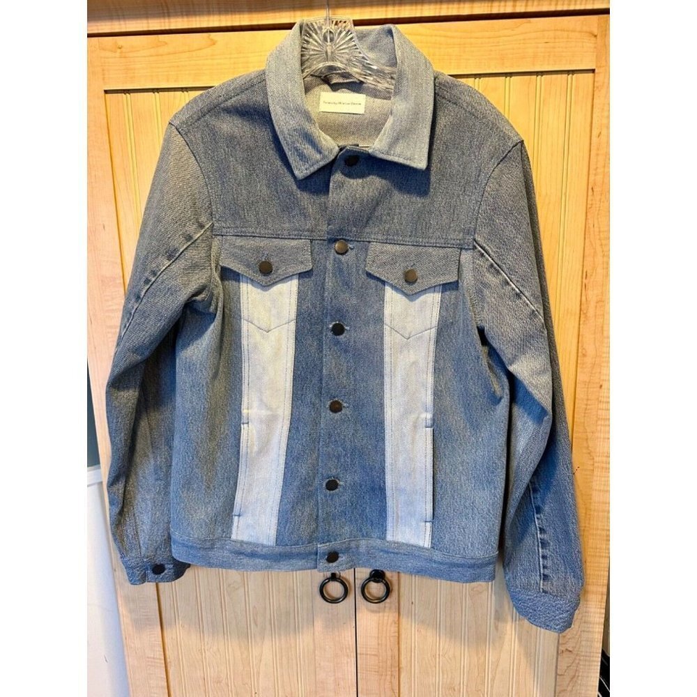 Latest TRIARCHY / ATELIER Denim 2 tones blue 100% cotton denim jacket size Small - Picture 1 of 7
